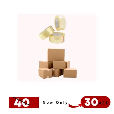 Combo Offer: 5 Medium Carton Boxes + 3 Clear Adhesive Tapes