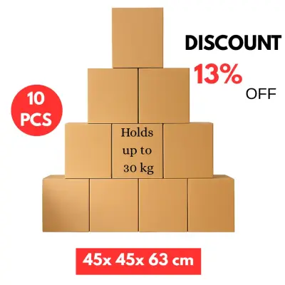 10 pcs Corrugated Cardboard Box - 45cm Length x 45cm Width x 63cm Height