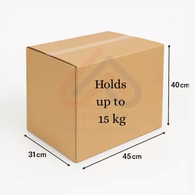 Corrugated Cardboard Box - 45cm Length x 31cm Width x 40cm Height