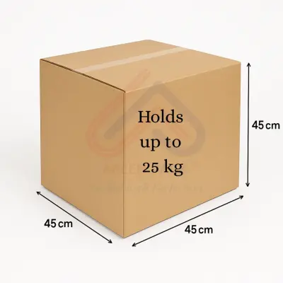 Corrugated Cardboard Box - 45cm Length x 45cm Width x 45cm Height
