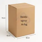 Corrugated Cardboard Box - 45cm Length x 45cm Width x 70cm Height