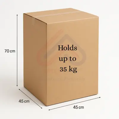 Corrugated Cardboard Box - 45cm Length x 45cm Width x 70cm Height