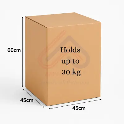 Corrugated Cardboard Box - 45cm Length x 45cm Width x 60cm Height
