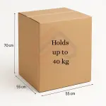 Corrugated Cardboard Box - 55cm Length x 55cm Width x 70cm Height