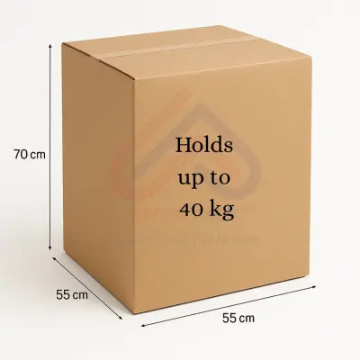 Corrugated Cardboard Box - 55cm Length x 55cm Width x 70cm Height