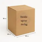 Corrugated Cardboard Box - 60cm Length x 60cm Width x 80cm Height