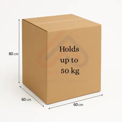 Corrugated Cardboard Box - 60cm Length x 60cm Width x 80cm Height