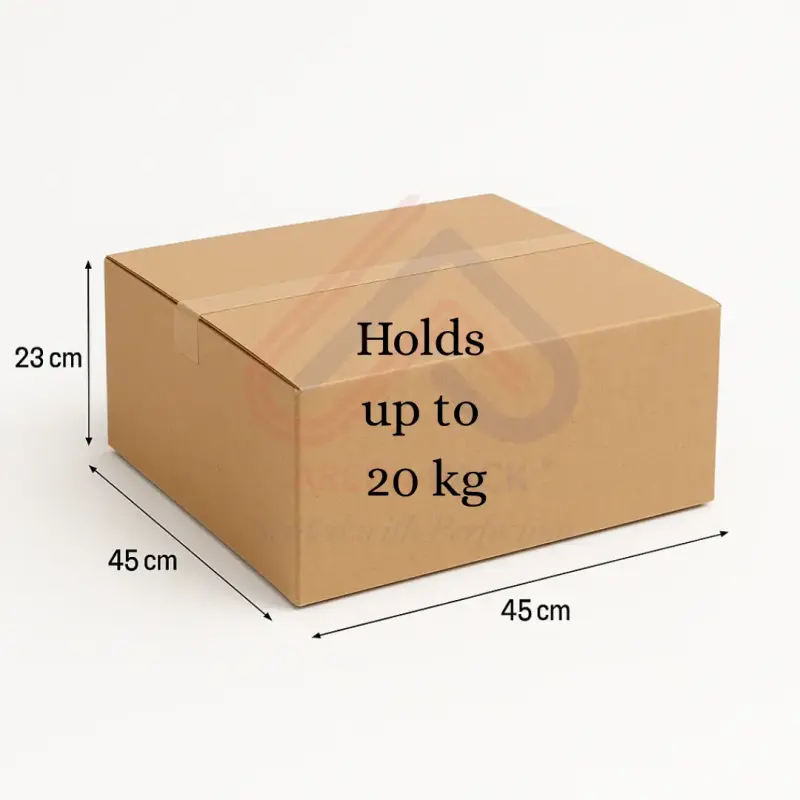 Corrugated Cardboard Box - 45cm Length x 45cm Width x 23cm Height
