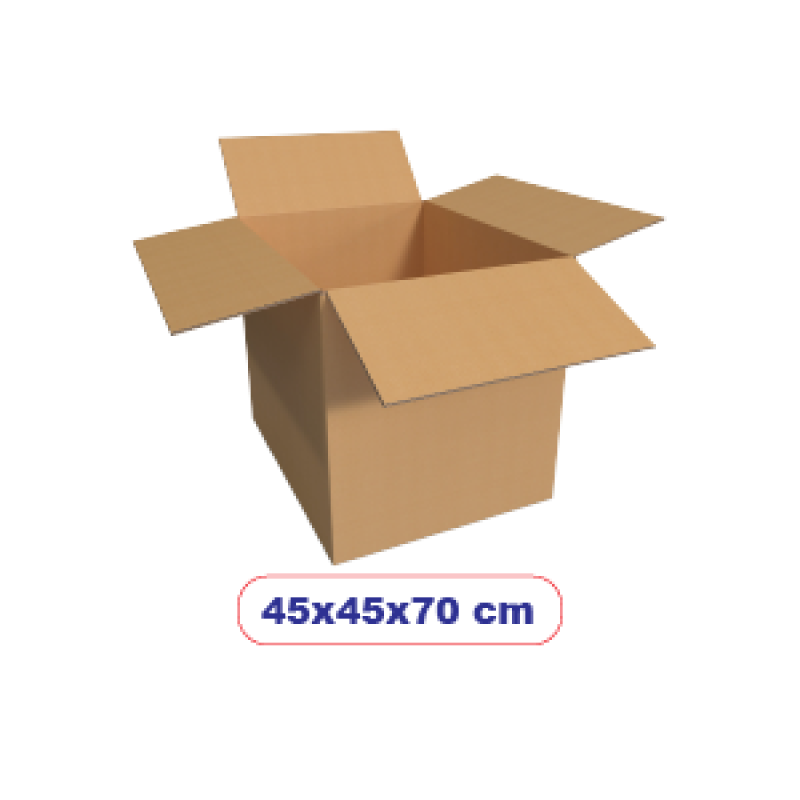 5-Ply Corrugated Cardboard Box - 45cm Length x 45cm Width x 70cm Height