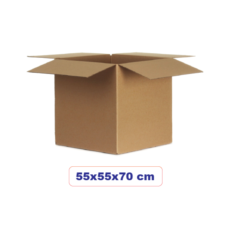 5-Ply Corrugated Cardboard Box - 55cm Length x 55cm Width x 70cm Height