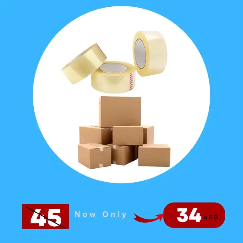 Combo Offer: 5 Medium Carton Boxes + 3 Clear Adhesive Tapes