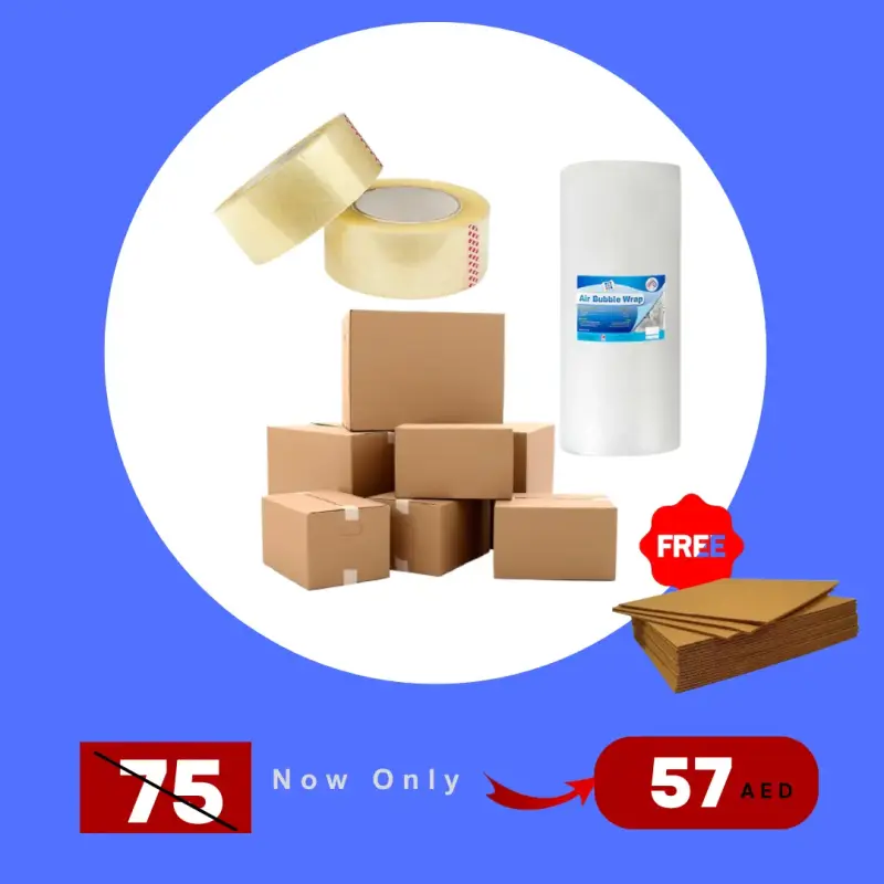 Packaging Combo Offer –Carton Boxes, Tape, and Bubble Wrap