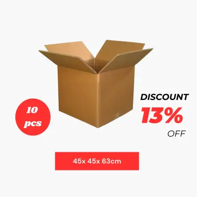 10 pcs Corrugated Cardboard Box - 45cm Length x 45cm Width x 63cm Height